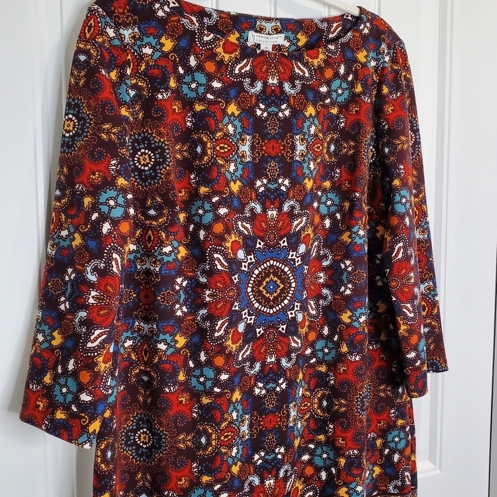London Style Collection Print Dress. Sz 14 - Picture 8 of 11